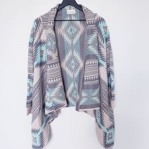 Dreamers Tribal/Aztec Print Open Front Wat…